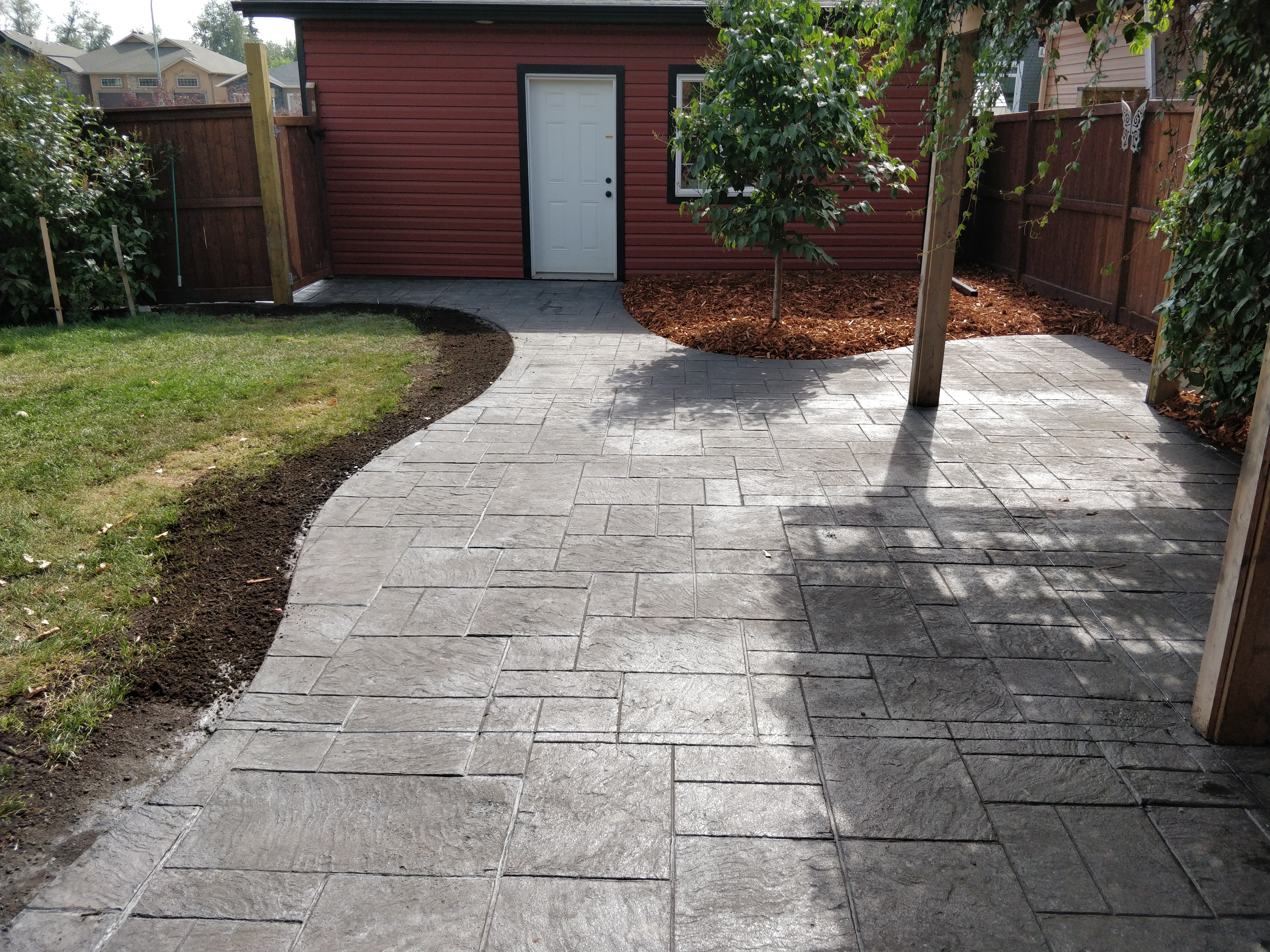 Slate Stamped concrete Driveway