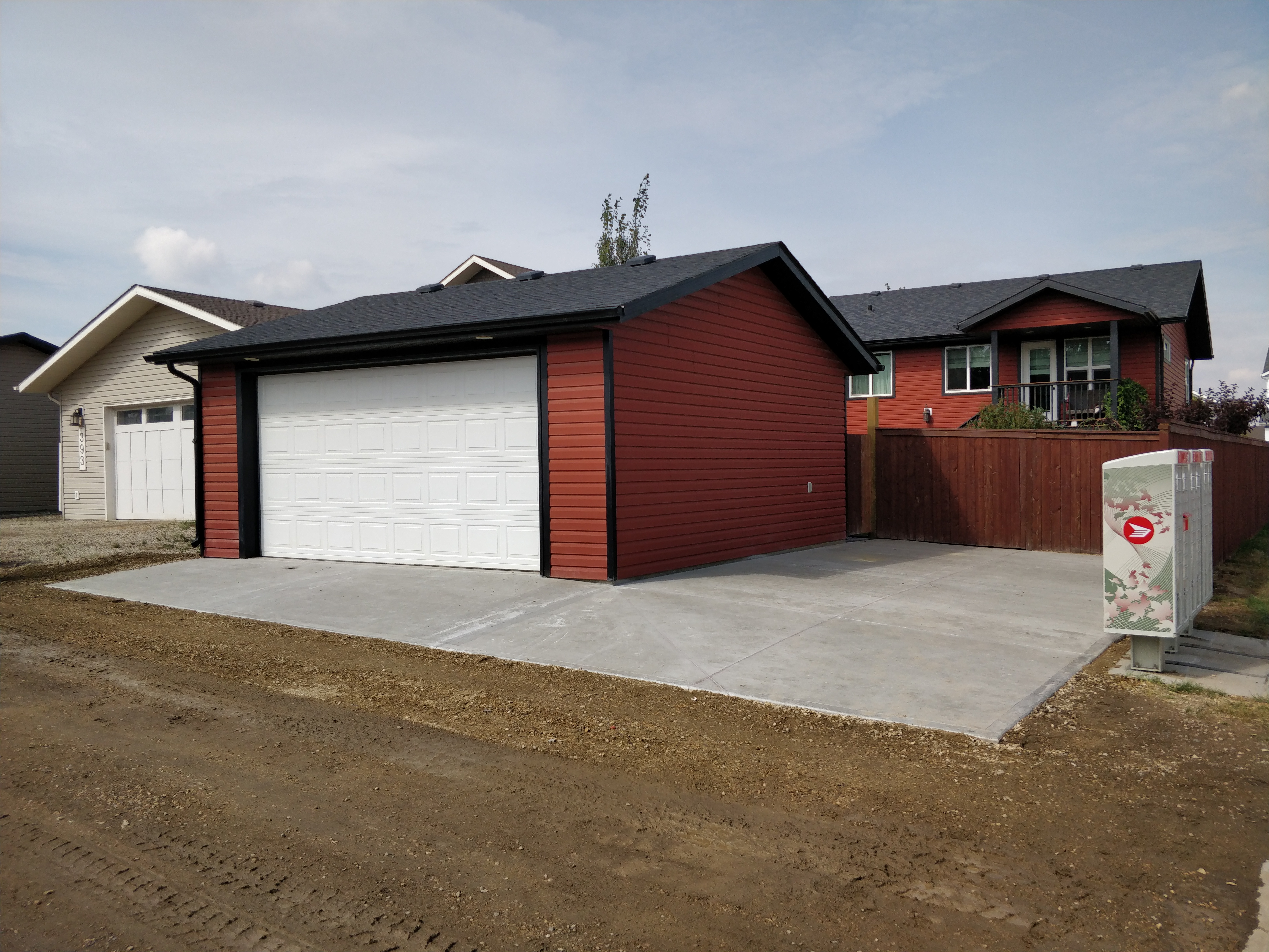 Concrete garage apron